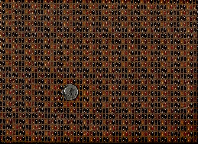 Cotton Quilt Fabric Stof Japan Quilters Basics Perfect Egg Dots Brown - product images  of 