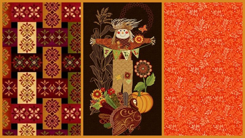 Easy Fabric Panel Quilt Kit Fall Festival Autumn Holiday Wall Quilt - product images  of 