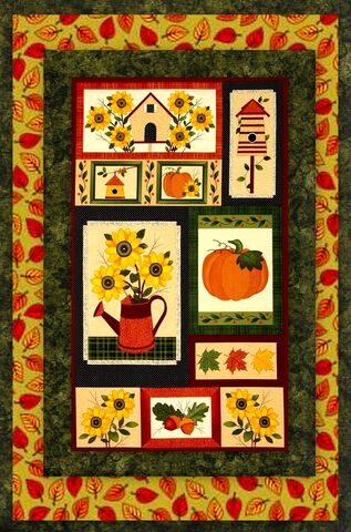 Easy,Fabric,Panel,Quilt,Kit,Harvest,Song,Autumn,Fall,kit,quilt fabric,cotton material,auntie chris quilt,sewing,crafts,quilting,online fabric,sale fabric