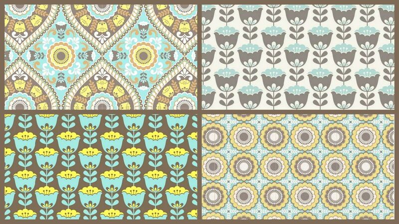 Cotton Quilt Fabric Scandinavian Holland Florals Precut Bundle  - product images  of 