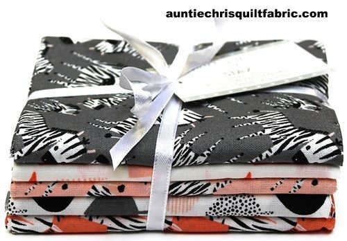 Cotton Quilt Fabric Emma &amp; Mila Baby Zoo Fat Quarter Medley - product images  of 