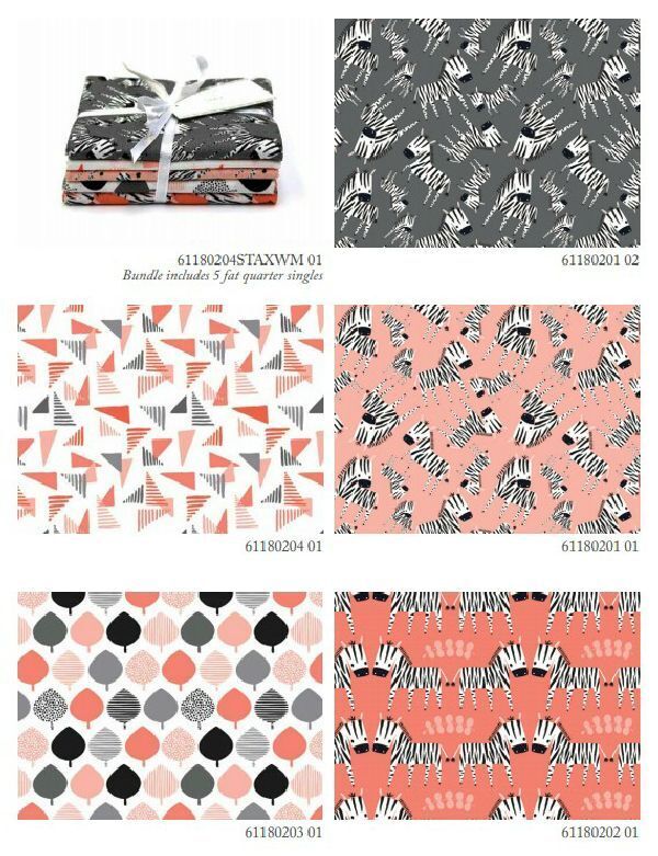 Cotton Quilt Fabric Emma &amp; Mila Baby Zoo Fat Quarter Medley - product images  of 