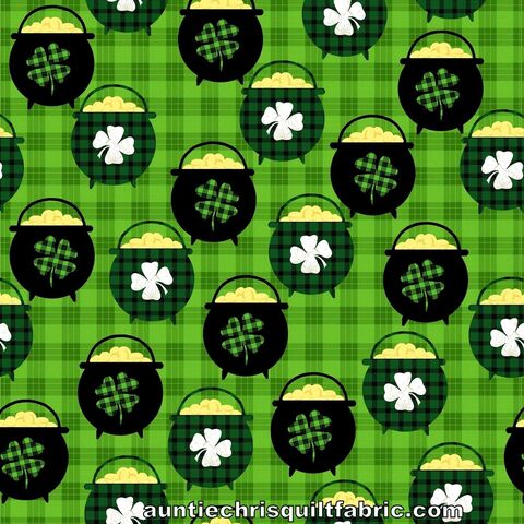 Fat,Quarter,Shop,Cotton,Fabric,Pre,Cut,Quarters,Lucky,Pot,of,Gold,Green,Plaid,IrishSt.,Patrick's,Day,,quilt backing, dresses, quilt fabric,cotton material,auntie chris quilt,sewing,crafts,quilting,online fabric,sale fabric