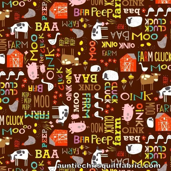 Fat Quarter Shop Cotton Fabric Pre Cut Fat Quarters Wildflower Farm Animal Noises - product images  of 