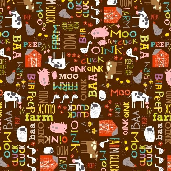 Fat Quarter Shop Cotton Fabric Pre Cut Fat Quarters Wildflower Farm Animal Noises - product images  of 