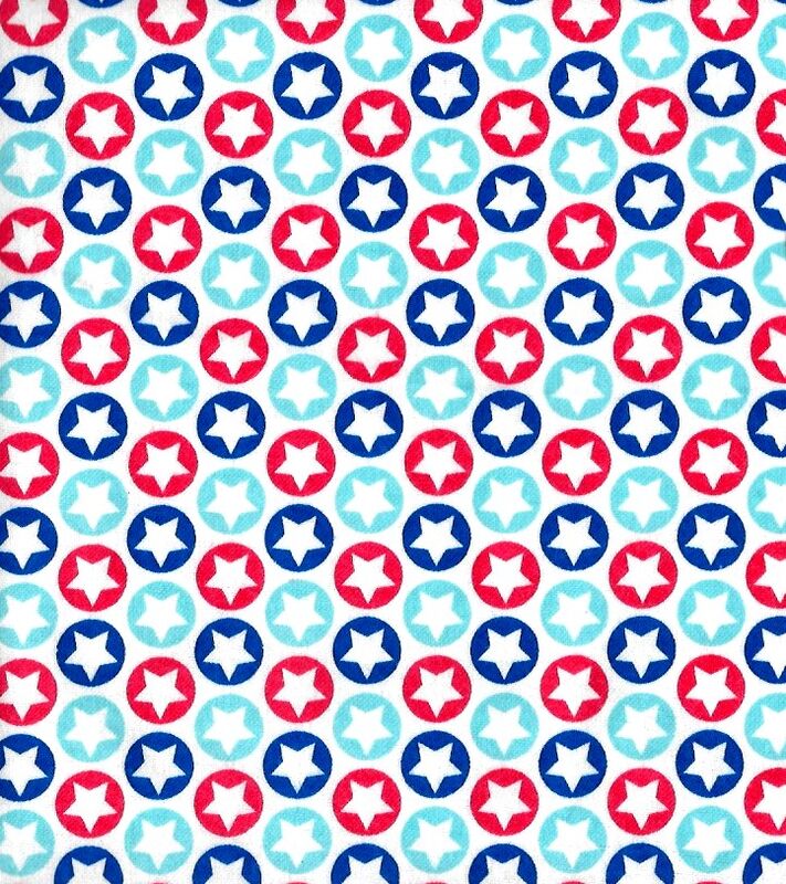 Cotton Flannel Quilt Fabric Patriotic Alpine Stars Red White Blue - product images  of 