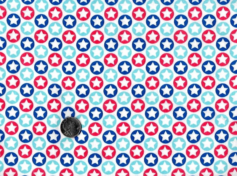 Cotton Flannel Quilt Fabric Patriotic Alpine Stars Red White Blue - product images  of 
