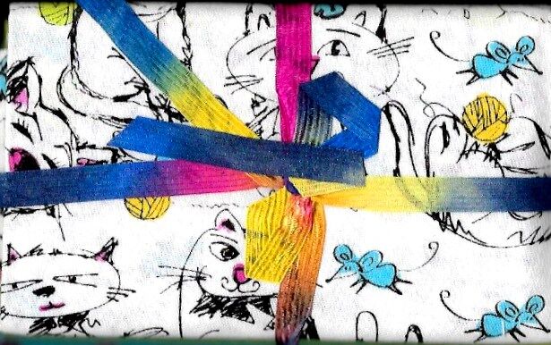 Cotton Quilt Fabric Playful Kitty Cat Fat Quarter Medley - product images  of 