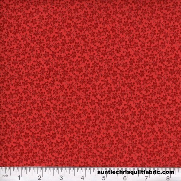 Fat Quarter Shop Cotton Fabric Pre Cut Fat Quarters  Calico Red Tone On Tone Floral - product image