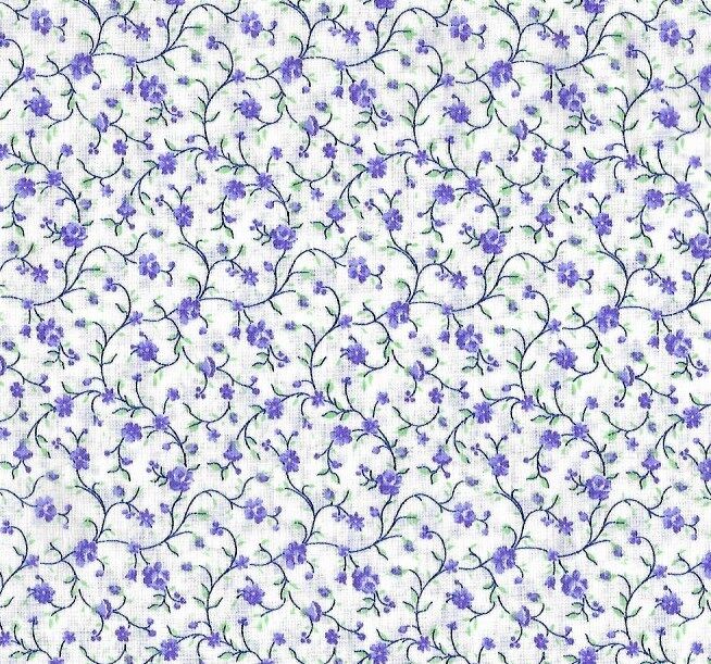 Cotton Quilt Fabric Quilters Calico Flowers Lavender White Floral - product images  of 