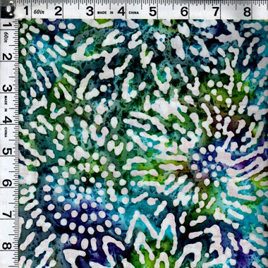 Fat Quarter Shop Cotton Fabric Pre Cut Fat Quarters Batik SARASOTA Sunflower Blue Purple SRS-053 - product images  of 