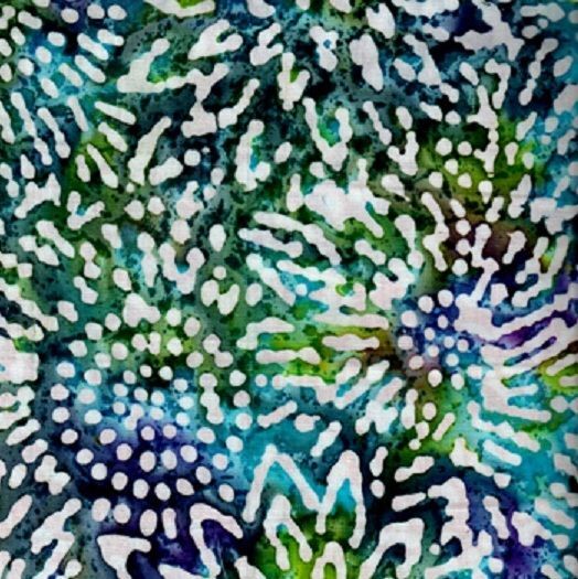 Fat Quarter Shop Cotton Fabric Pre Cut Fat Quarters Batik SARASOTA Sunflower Blue Purple SRS-053 - product images  of 