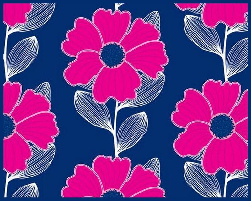 Cotton Quilt Fabric Anchors Away Large floral Emma Mila Pre cut yards - product image