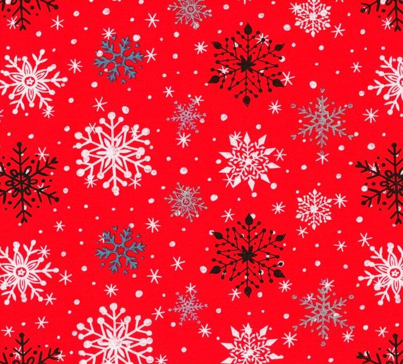 Cotton Quilt Fabric Christmas Magic Snowflake Fat Quarter  Bundle - product images  of 