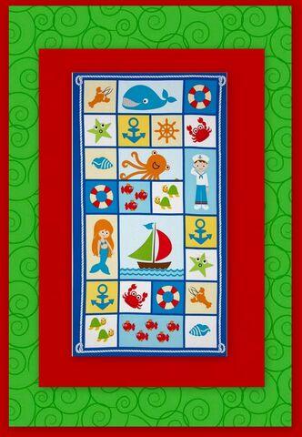 Easy,Fabric,Panel,Quilt,Kit,Seaside,Holiday,Nautical,kit,quilt fabric,cotton material,auntie chris quilt,sewing,crafts,quilting,online fabric,sale fabric
