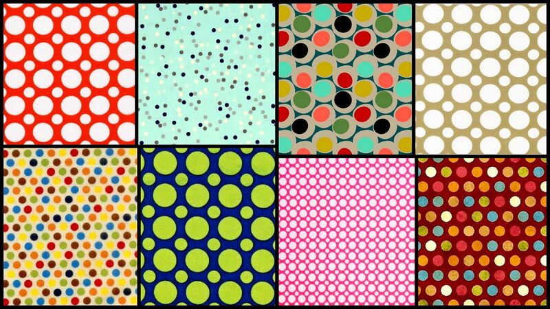 Cotton Quilt Fabric Festive Party Polka Dots Fat Quarter  Bundle - product images  of 