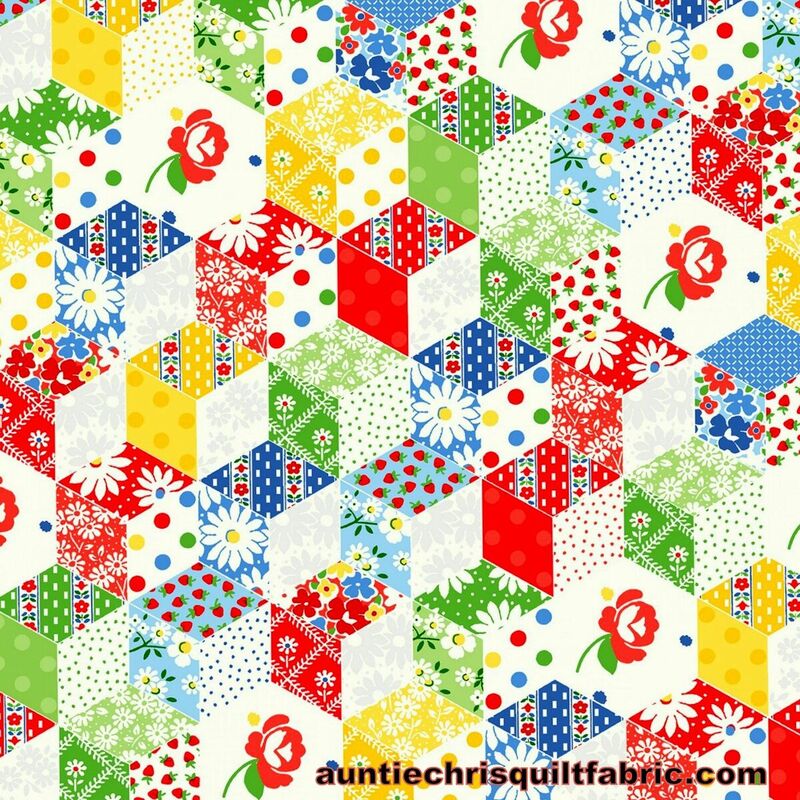 Fat Quarter Shop Cotton Fabric Pre Cut Fat Quarters Sugarcube Hexi Multi - product images  of 