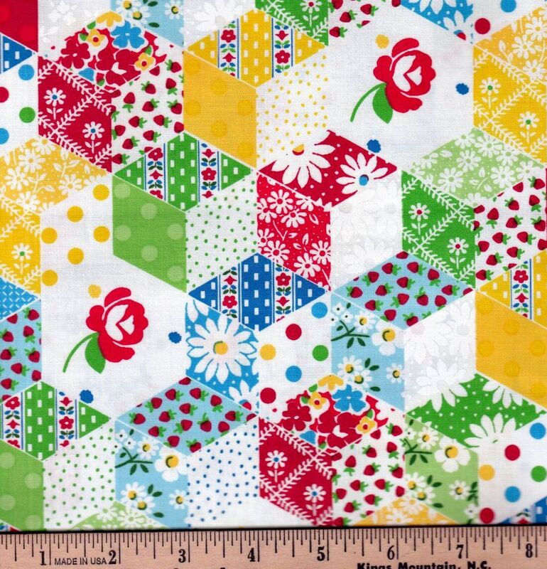 Fat Quarter Shop Cotton Fabric Pre Cut Fat Quarters Sugarcube Hexi Multi - product images  of 