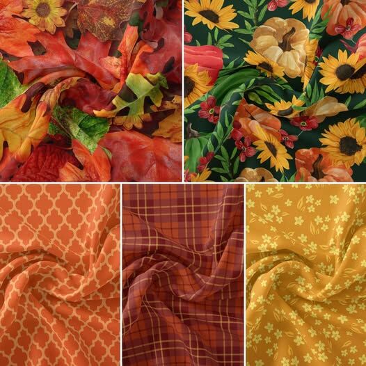 Cotton Quilt Fabric Autumn Harvest Fat Quarter Medley Gold Rust - product images  of 