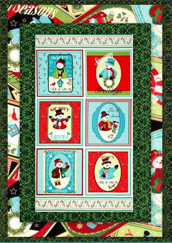 Easy,Fabric,Panel,Quilt,Kit,Happy,Holidays,Snowmen,Christmas,kit,quilt fabric,cotton material,auntie chris quilt,sewing,crafts,quilting,online fabric,sale fabric
