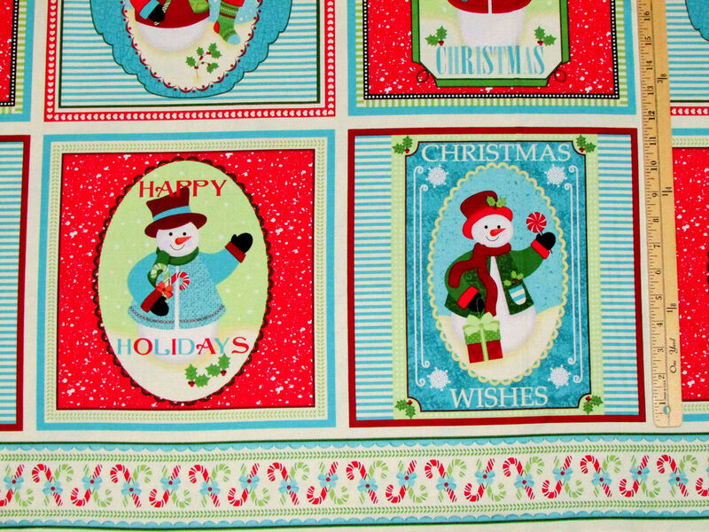 Easy Fabric Panel Quilt Kit Happy Holidays Snowmen Christmas Kit  - product images  of 