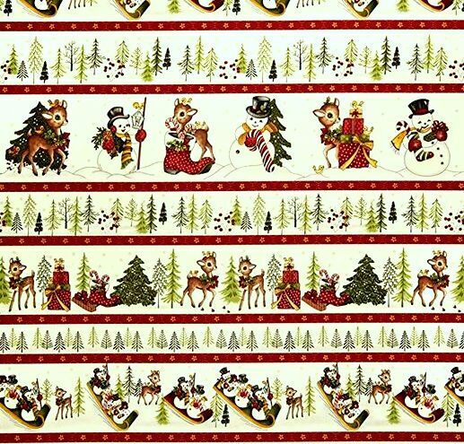 Fat Quarter Shop Cotton Fabric Pre Cut Fat Quarters Christmas Winter Joy Rudolf Snowmen - product images  of 