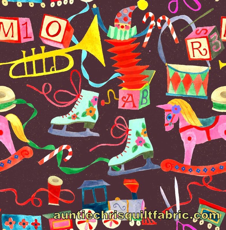 Fat Quarter Shop Cotton Fabric Pre Cut Fat Quarters Christmas Presents And Toys  - product images  of 