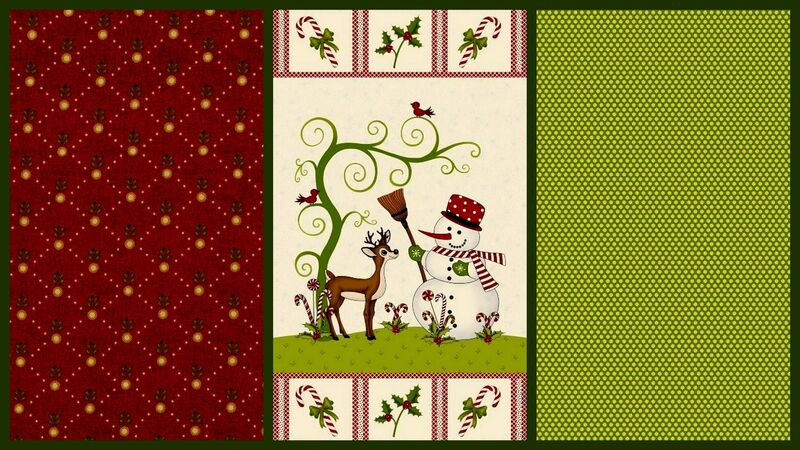 Easy Fabric Panel Quilt Kit Reindeer Magic Christmas Snowman   - product images  of 