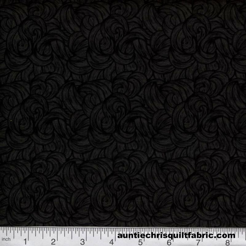 Fat Quarter Shop Cotton Fabric Pre Cut Fat Quarters Twisted Swirly Black - product image