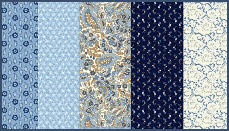 Cotton Quilt Fabric Fat Quarter Medley Blueberry Parfait  - product images  of 