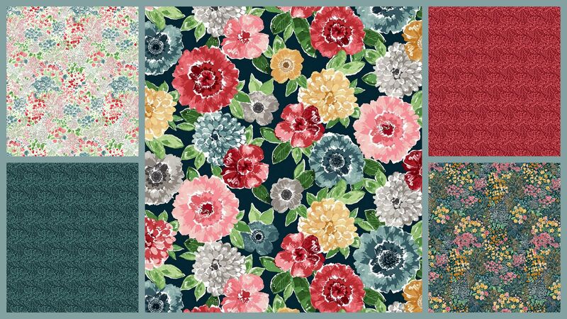 Cotton Quilt Fabric Fat Quarter Medley Somerset Afternoon - product images  of 