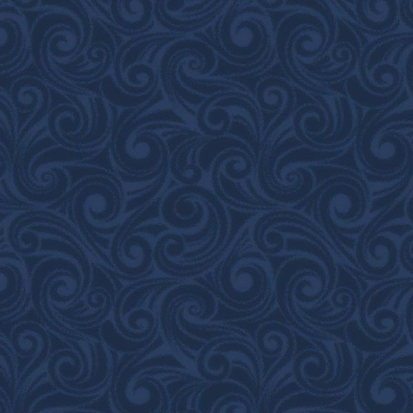 Good Buy Cotton Quilt Fabric Christmas Snowfolks  SWIRL Navy Snowflake Swirls - product images  of 