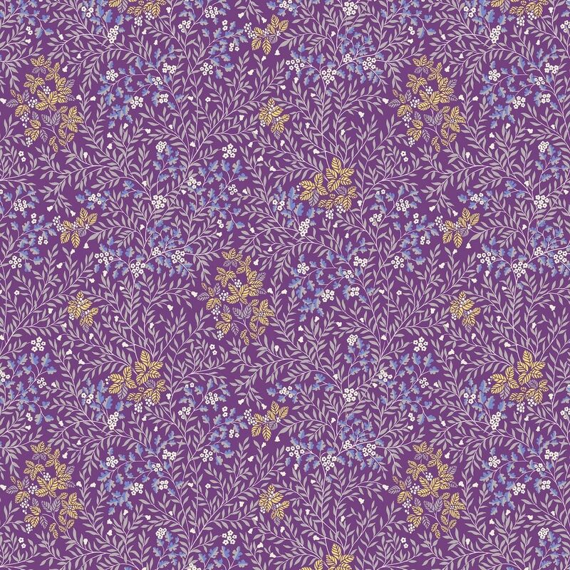 Cotton Quilt Fabric Meadow Daydreams New Sylvan Lt Purple - product image