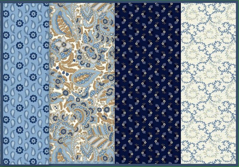 Cotton Quilt Fabric Fat Quarter Medley Blueberry Parfait  - product image