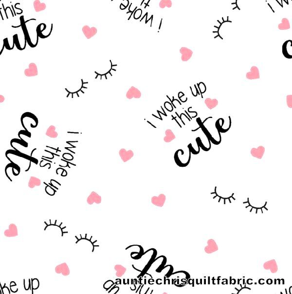 Cotton Quilt Fabric Flannel I Woke Up This Cute Nursery Flannel White Multi - product images  of 