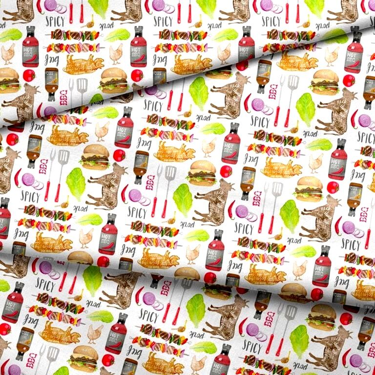 Cotton Quilt Fabric BBQ Summer Foods Springs Creative - product images  of 