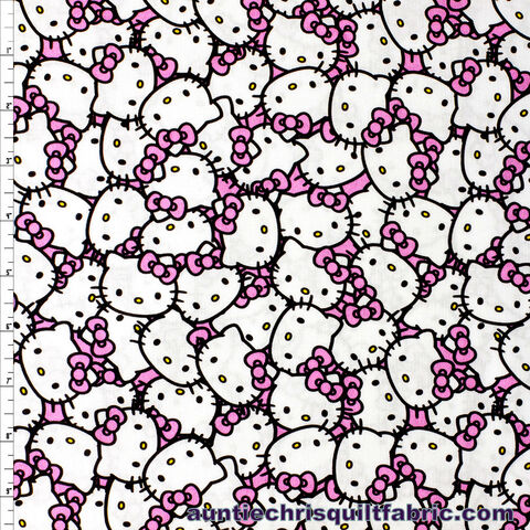 Cotton,Quilt,Fabric,Hello,Kitty,Packed,Pink,Bow,Springs,Creative,,quilt backing, dresses, quilt fabric,cotton material,auntie chris quilt,sewing,crafts,quilting,online fabric,sale fabric