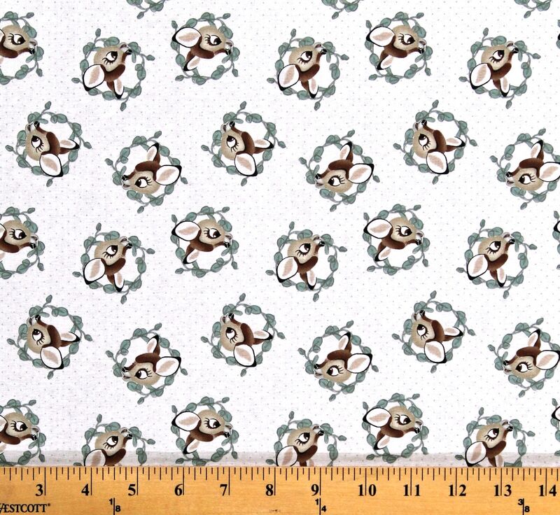 Cotton Quilt Fabric Bambi Badge White Multi Disney Springs Creative - product images  of 