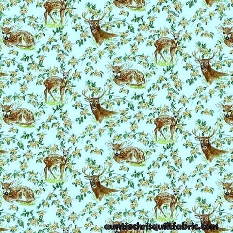 Fat,Quarter,Shop,Cotton,Fabric,Pre,Cut,Quarters,Deer,&,Persimmon,Wildwood,Lt,Blue,,quilt backing, dresses, quilt fabric,cotton material,auntie chris quilt,sewing,crafts,quilting,online fabric,sale fabric