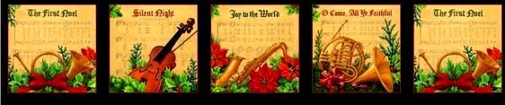 Good Buy Cotton Partial Panel Musical Christmas Carol Sheet Music Black Multi 24" - product images  of 