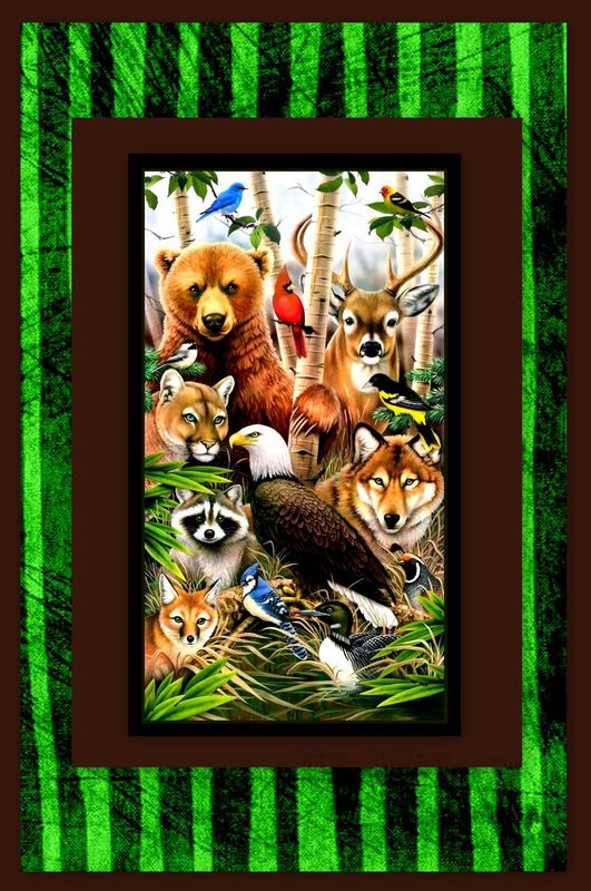 Easy Fabric Panel Quilt Kit Wildlife Refuge Animals - product images  of 