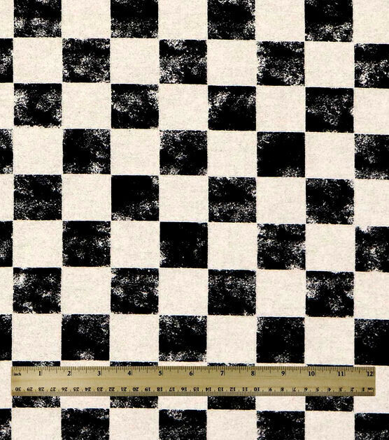 Good Buy Cotton Quilt Fabric Flannel Black &amp; White Racing Checkerboard Super Snuggle - product images  of 