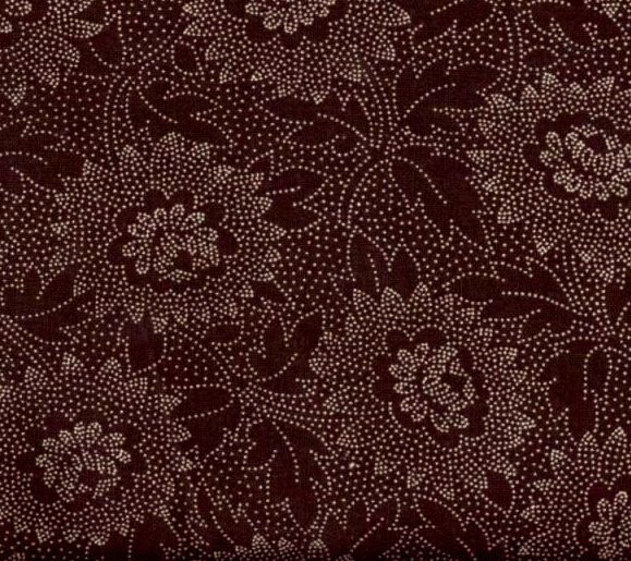 Cotton Quilt Fabric Lacy Etched Floral Chocolate Brown - product images  of 