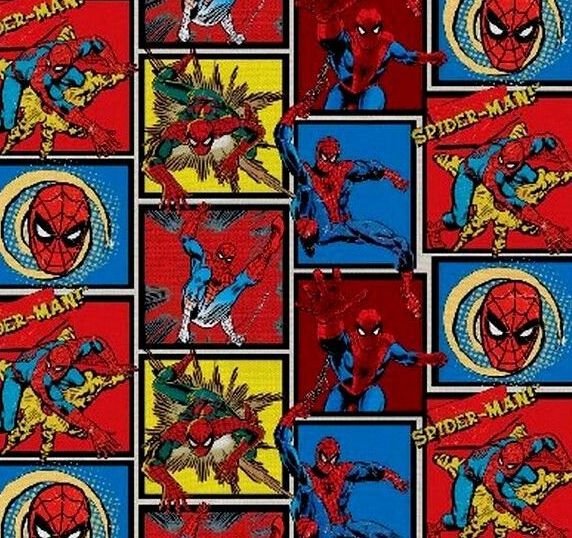 Fat Quarter Shop Cotton Fabric Pre Cut Fat Quarters Marvel Spiderman Blocks  - product images  of 