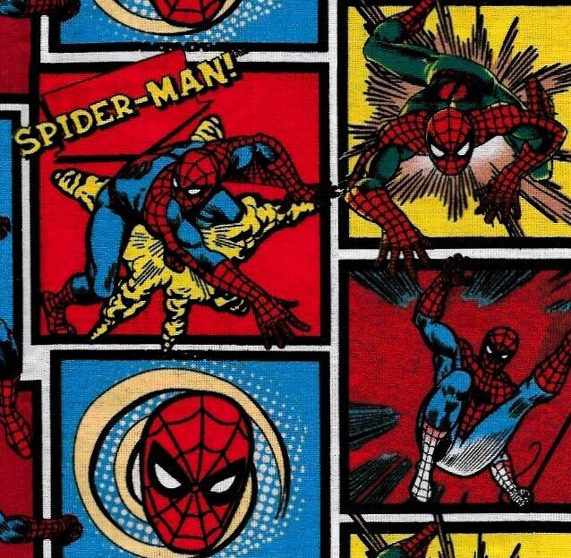 Fat Quarter Shop Cotton Fabric Pre Cut Fat Quarters Marvel Spiderman Blocks  - product images  of 