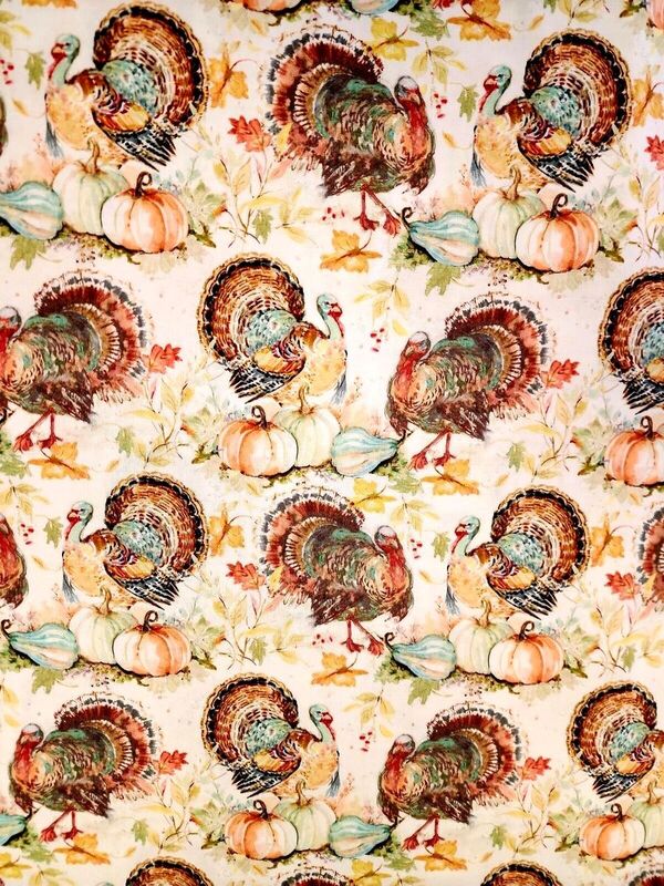 Fat Quarter Shop Cotton Fabric Pre Cut Fat Quarters Turkeys And Pumpkin - product images  of 