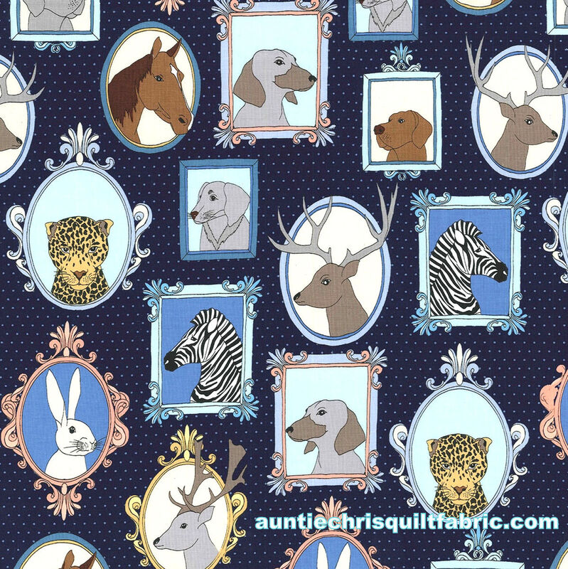 Good Buy Cotton Quilt Fabric Little Animal Portraits Little Animal Portraits Navy  - product images  of 