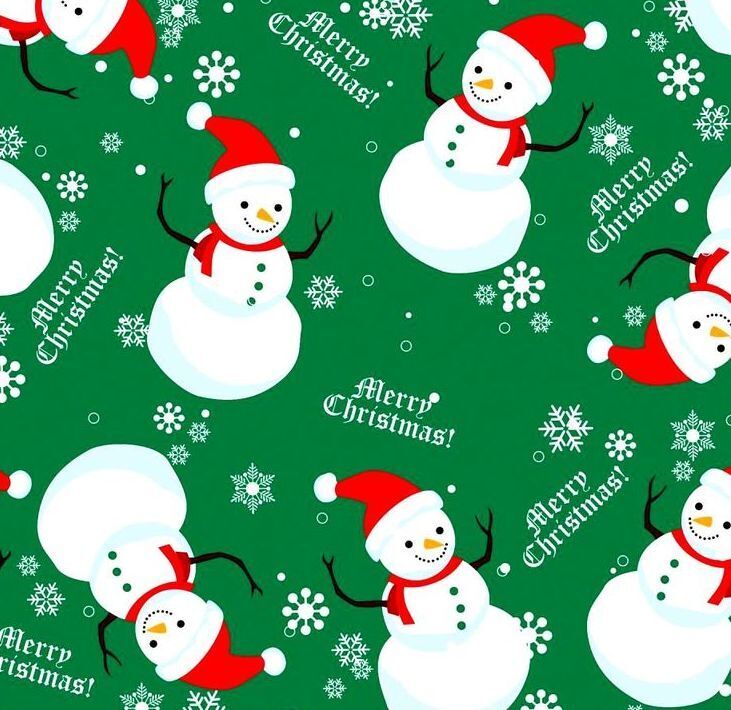 Good Buy Cotton Quilt Fabric Christmas Traditional  Snowmen Merry Christmas Green  - product images  of 