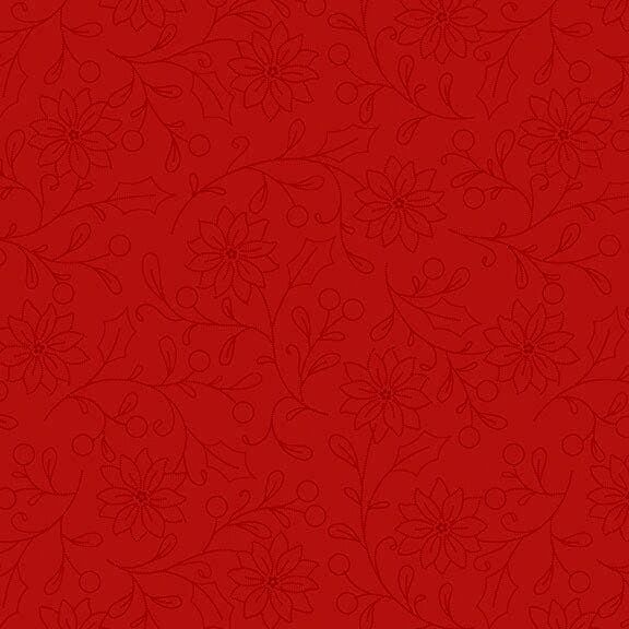 Cotton Quilt Fabric Christmas Make It Merry Red Tone on Tone Floral   - product images  of 