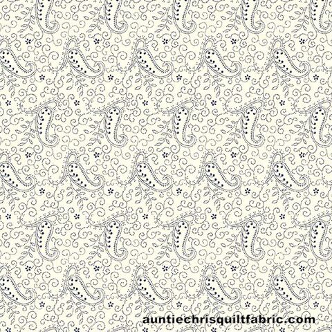 Cotton,Quilt,Fabric,Floral,Sanibel,Island,Dotted,Paisley,Cream,Navy,,quilt backing, dresses, quilt fabric,cotton material,auntie chris quilt,sewing,crafts,quilting,online fabric,sale fabric